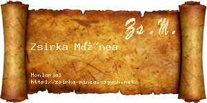 Zsirka Mínea névjegykártya